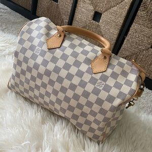 AUTH 😍 Louis Vuitton damier azur speedy 30